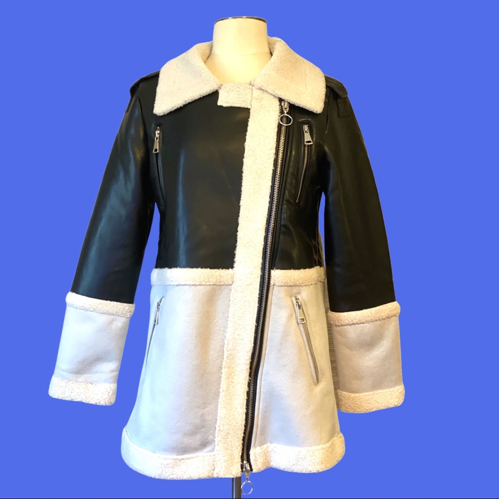 Leola Couture Faux leather and suede coat